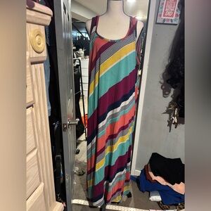 Rouge Helium Colorful Striped Maxi Dress